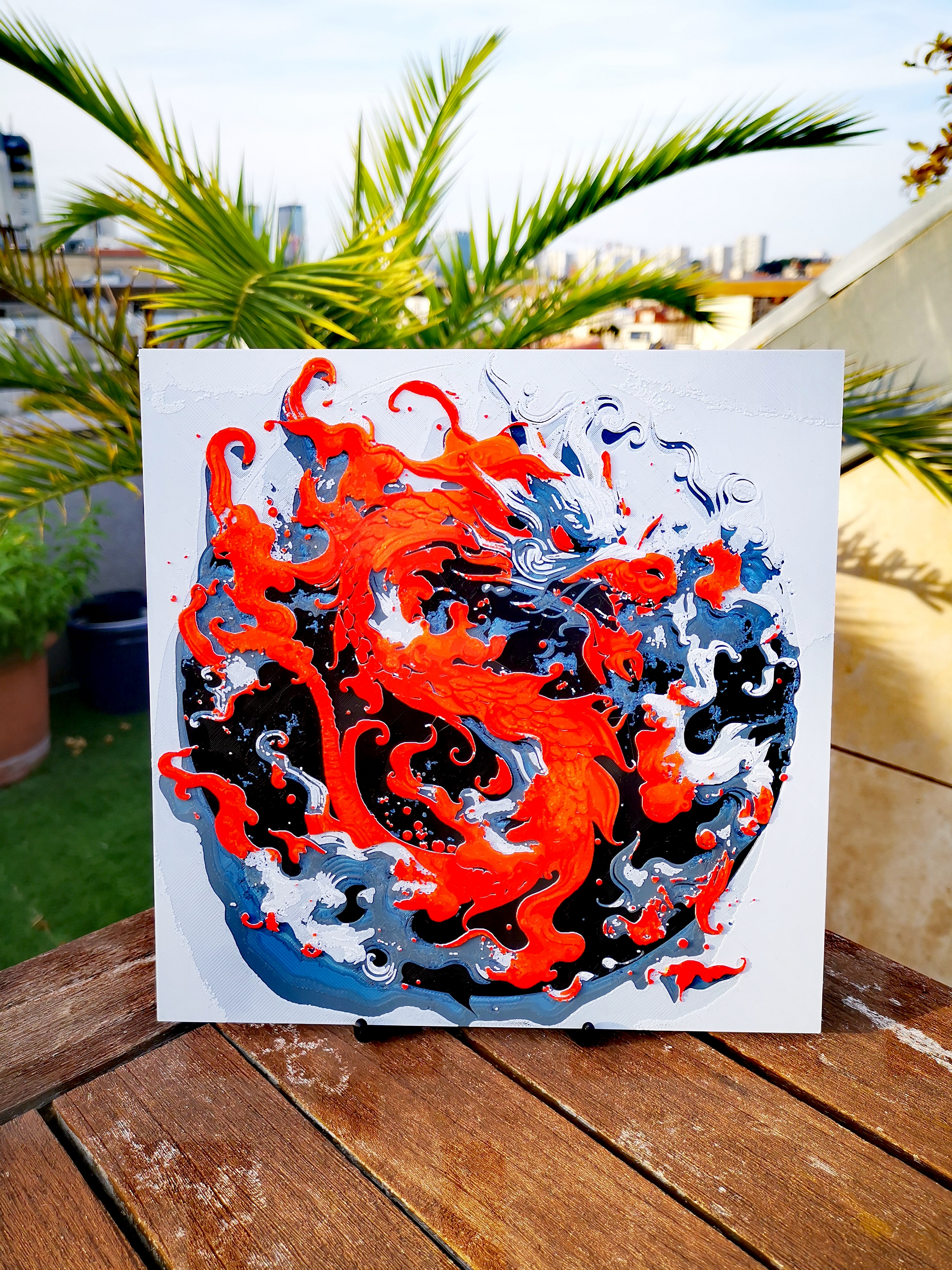 Grave de dragon dans nuage