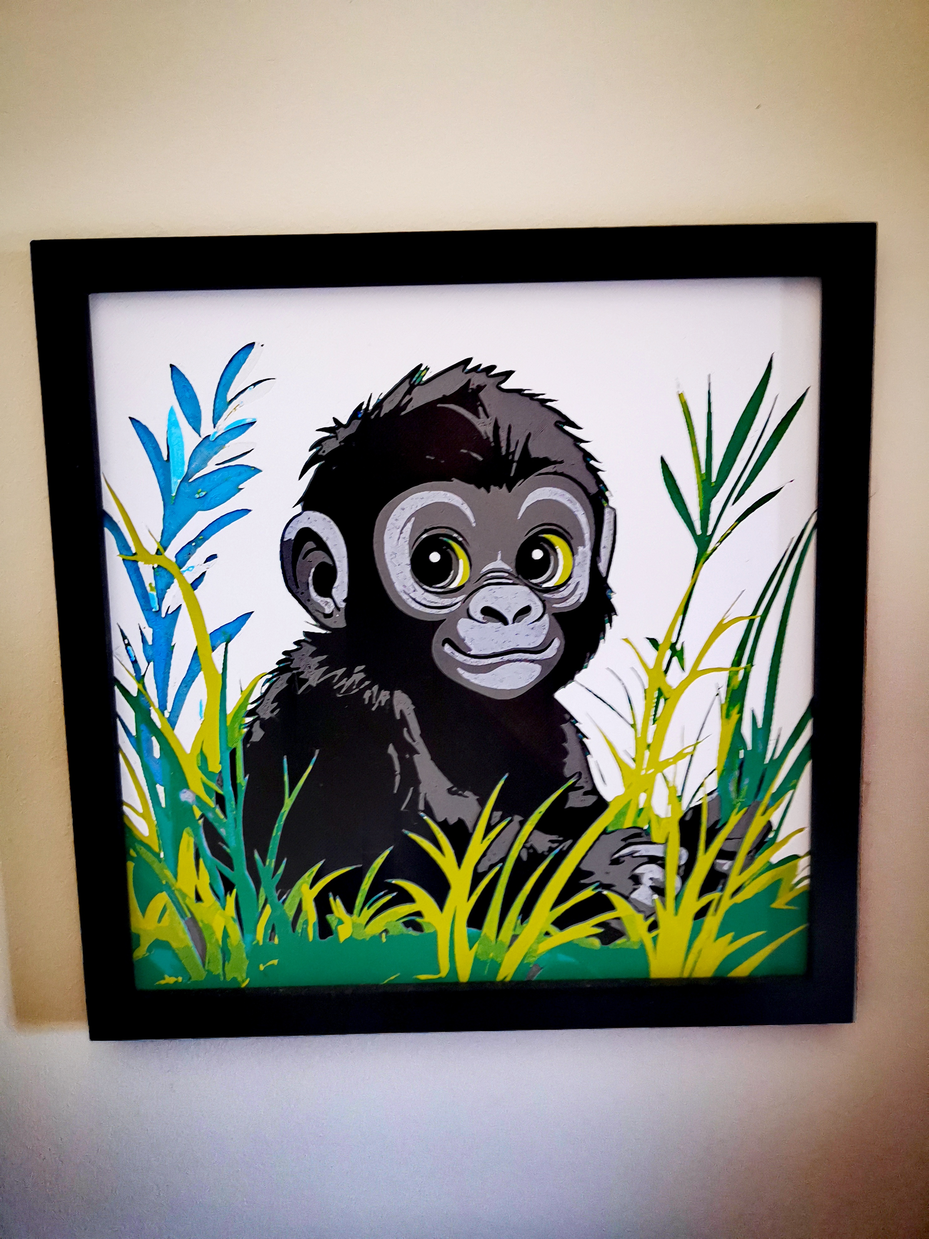 Gravure de bébé gorille