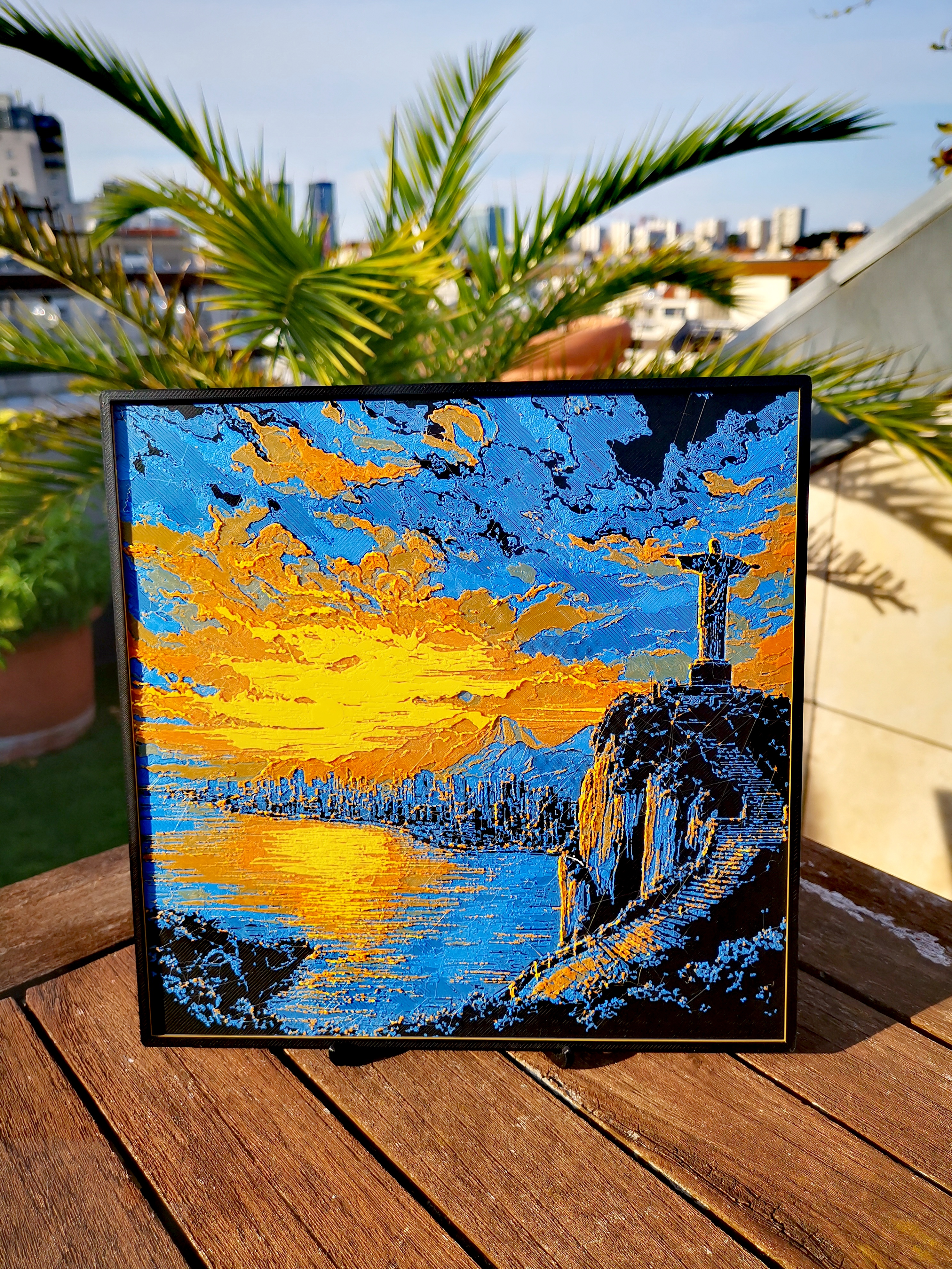 Gravure coucher de soleil à Rio de Janeiro