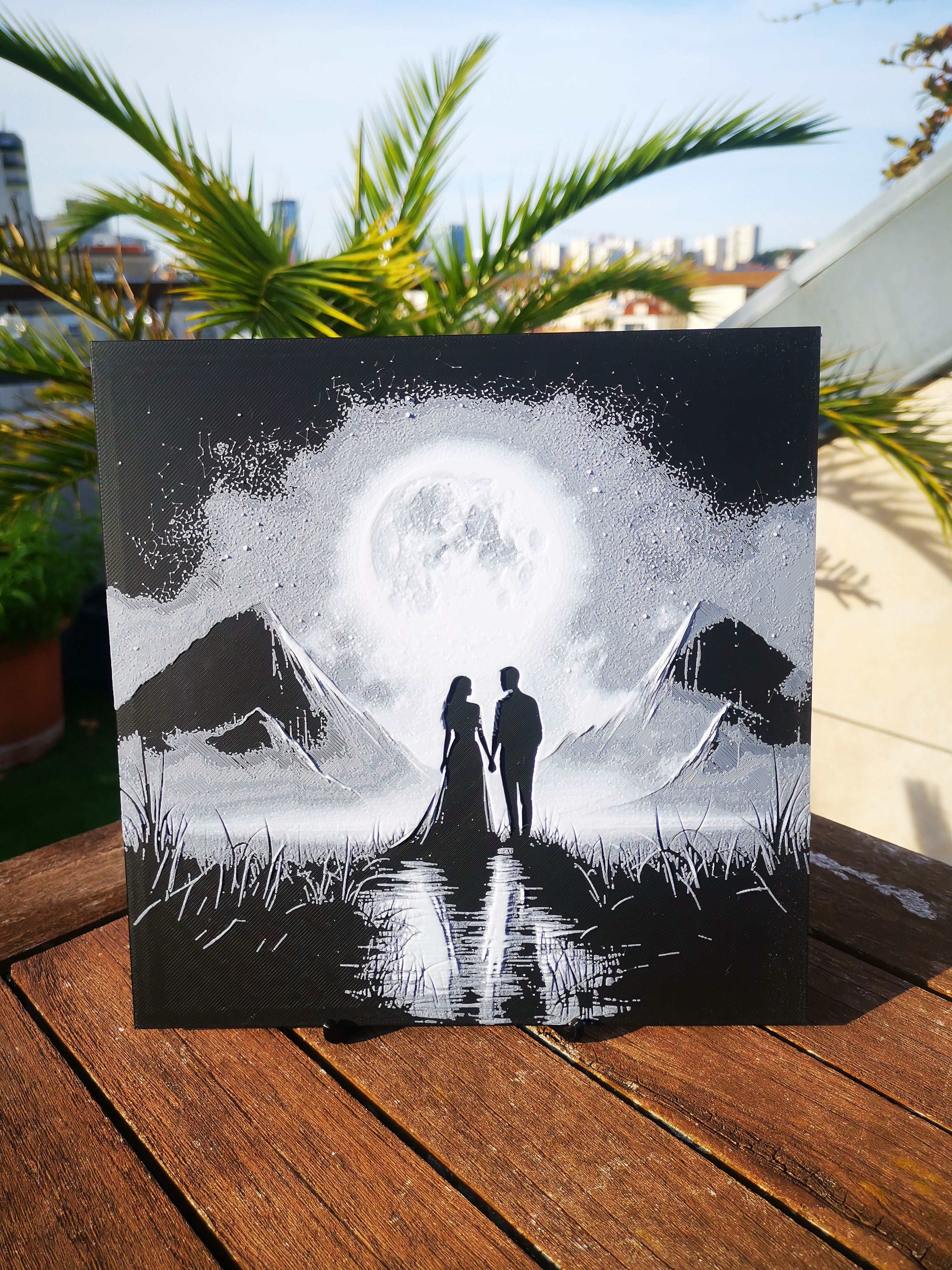 Gravure Couple de Lune