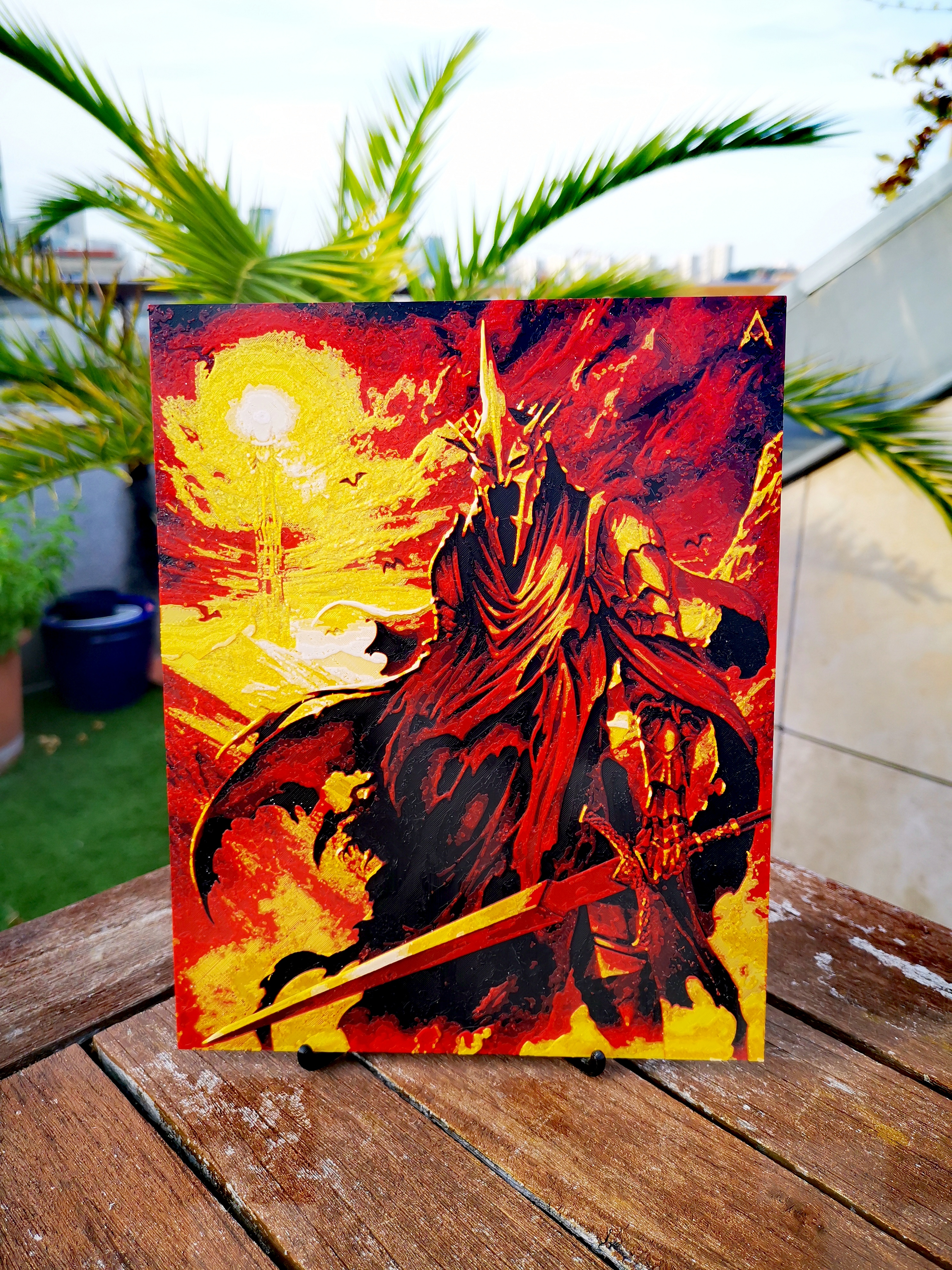 Gravure Roi-Sorcier d'Angmar en feu