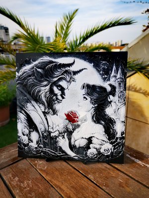 Gravure La Belle et la Bête