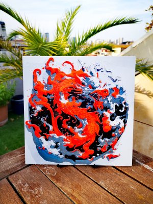 Grave de dragon dans nuage