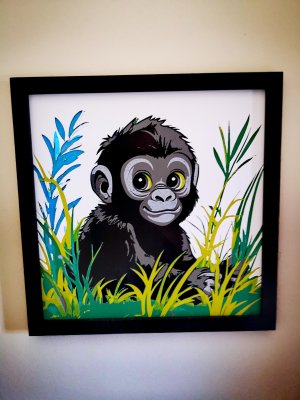 Gravure de bébé gorille