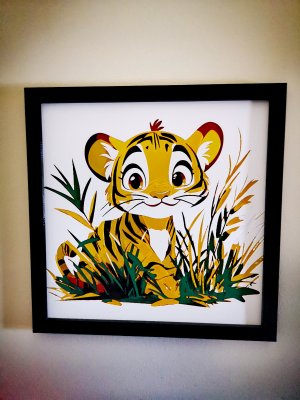 Gravure de bébé lion
