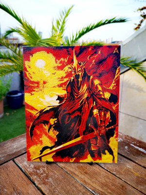 Gravure Roi-Sorcier d'Angmar en feu